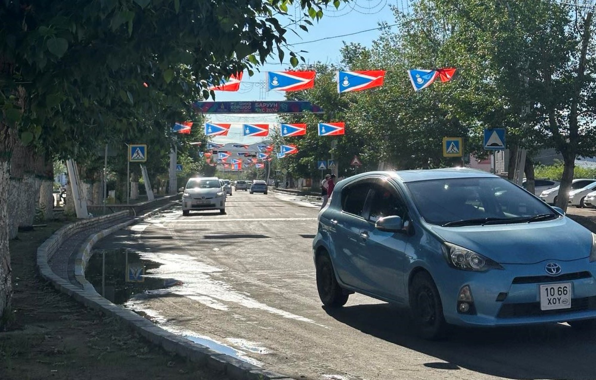 Flagg over veien