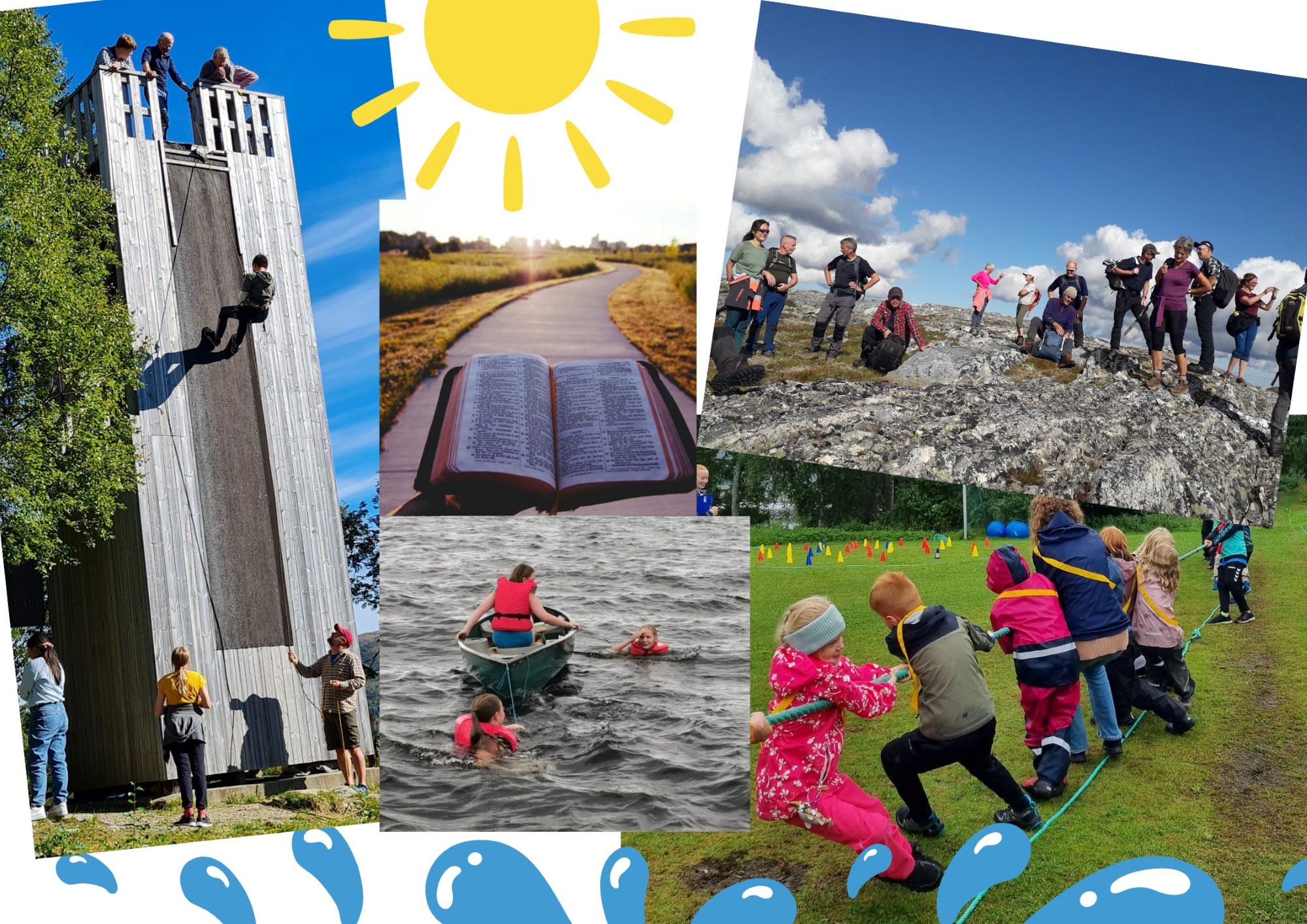 Collage av bilder fra sommerleirer