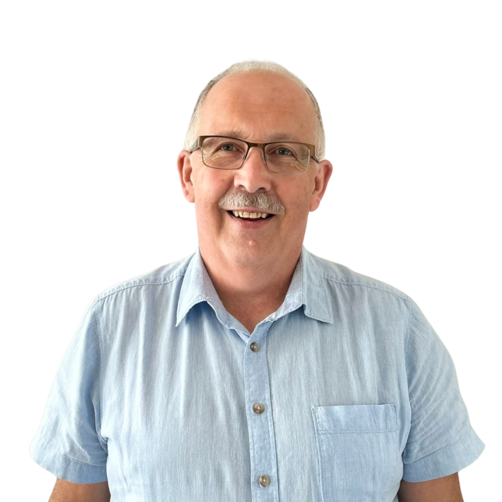 Bildet viser en smilende mann